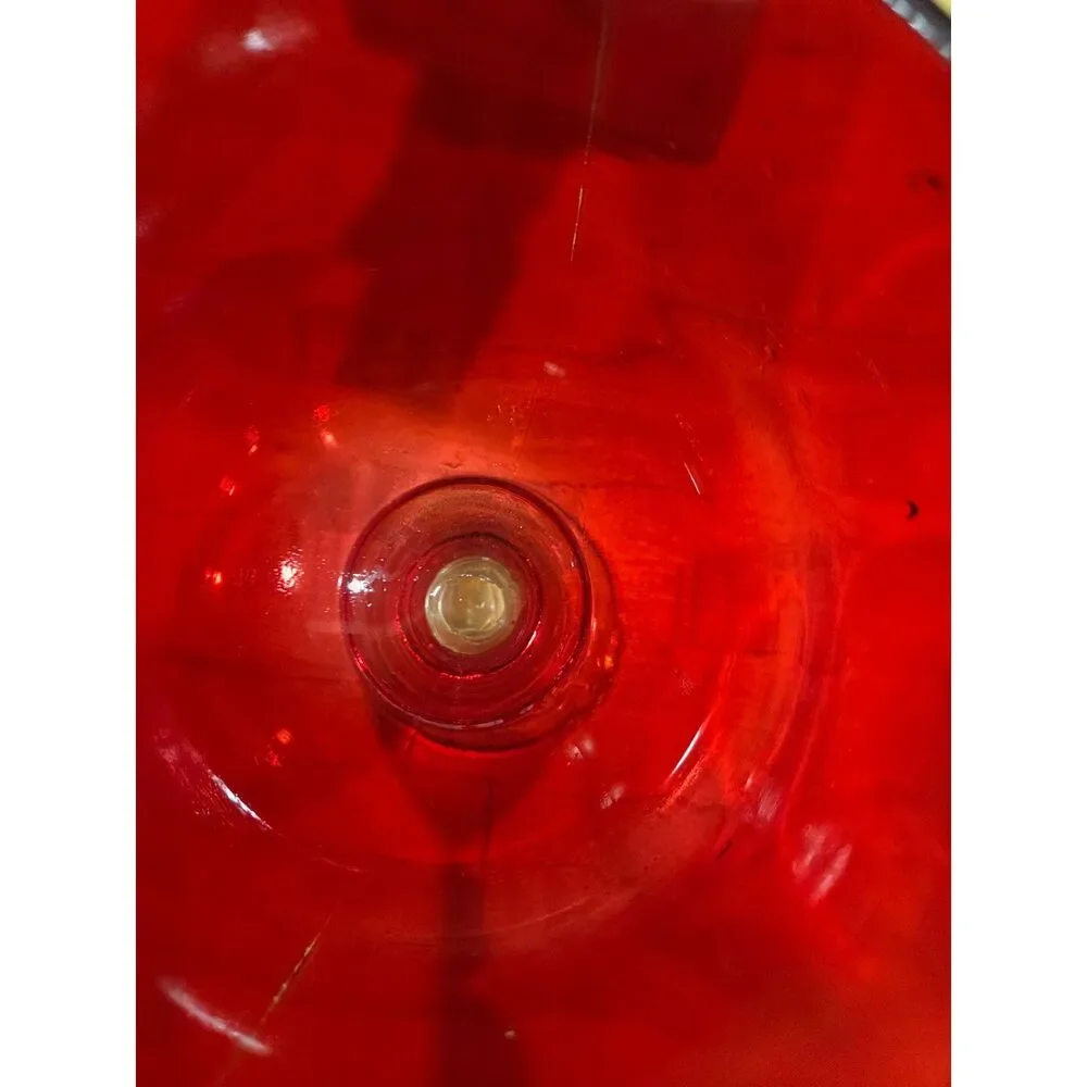 Vintage Indiana Glass Coupe Chandelier Ruby Red Candle Chalice Set of 2 Boxed